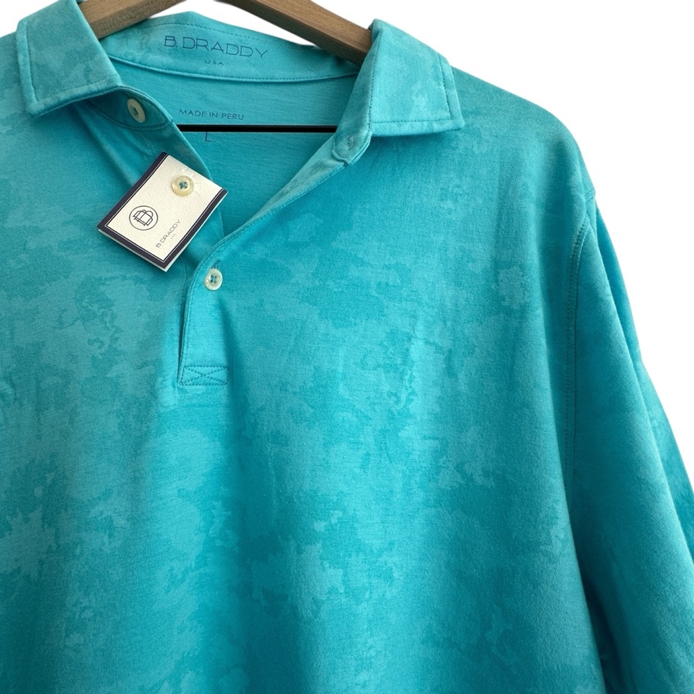 bdraddy mens polo shirt blue green large gil polo golf Athleisure cool new - Picture 4 of 13